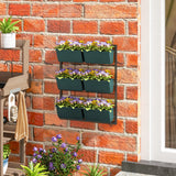 easycomfort easycomfort orto verticale a 3 livelli con 6 vasi in acciaio e plastica 52x14x66cm verde scuro