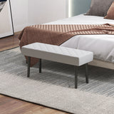 easycomfort easycomfort panca fondoletto imbottita in finta pelle trapuntata a diamante e gambe in acciaio 100x35x45cm grigio