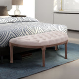 easycomfort easycomfort panca fondoletto semicircolare con struttura in legno e imbottitura in stile chesterfield beige 1405x51x48cm ean 8054144138909