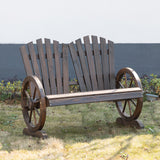 easycomfort easycomfort panchina da giardino in legno stile country con braccioli a ruota 108x66x95cm colore legno