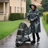 easycomfort easycomfort passeggino per cani piccoli pieghevole a 3 ruote con copertura antipioggia e cestino cachi