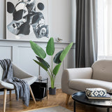 easycomfort easycomfort pianta artificiale uccello del paradiso alta 120cm con vaso per interni ed esterni