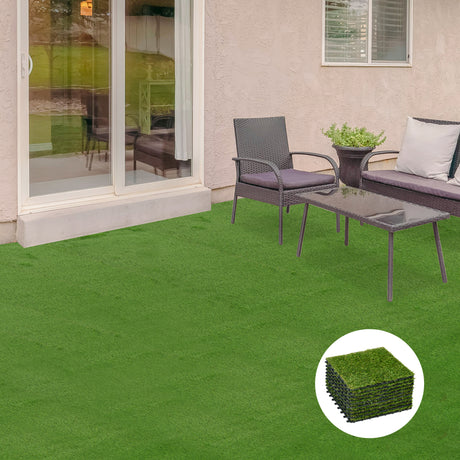 easycomfort easycomfort piastrelle da giardino con erba sintetica 30x30cm 10 pezzi prato artificiale densita 6500 verde