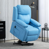 easycomfort easycomfort poltrona alzapersona reclinabile con poggiapiedi e telecomando in pelle pu 76x90x105 cm azzurro