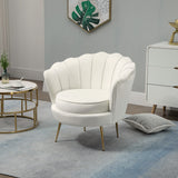 easycomfort easycomfort poltrona di design stile vintage imbottita in velluto 79x77x77cm crema