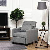 easycomfort easycomfort poltrona letto singolo a 4 ruote con schienale reclinabile e cuscino in tessuto e legno 69x82 5x84 cm grigio