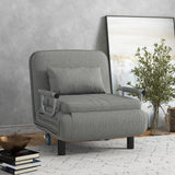 easycomfort easycomfort poltrona letto singolo e chaise longue in tessuto con schienale regolabile a 3 livelli grigio