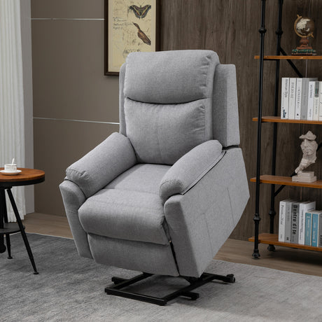 easycomfort easycomfort poltrona relax alzapersona elettrica reclinabile con telecomando e poggiapiedi in tessuto grigio chiaro