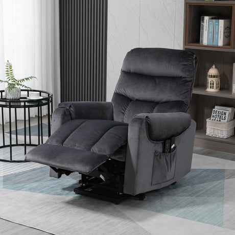 easycomfort easycomfort poltrona relax reclinabile a 135 massaggiante e alzapersona con telecomando 79x97x103cm grigio