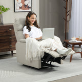 easycomfort easycomfort poltrona relax reclinabile manuale con poggiapiedi in tessuto e imbottitura spessa beige