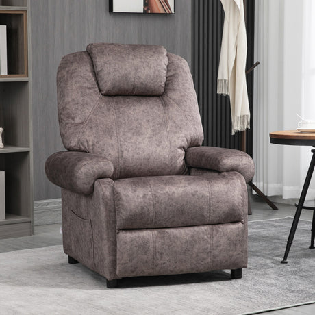 easycomfort easycomfort poltrona relax reclinabile manualmente in tessuto con imbottitura extra marrone