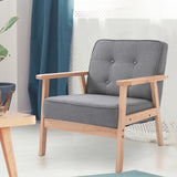 easycomfort easycomfort poltrona stile scandinavo imbottita e trapuntata a bottoni in tessuto e legno 64 5x70x74cm grigio ean 8055776913322