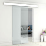 easycomfort easycomfort porta scorrevole in vetro trasparente con binario e maniglia in alluminio per bagno cucina studio 210x75x0 8cm ean 8054144133218