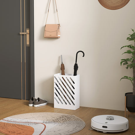 easycomfort easycomfort portaombrelli di design con vaschetta raccogli gocce e 4 ganci in metallo 28x14x41 cm bianco