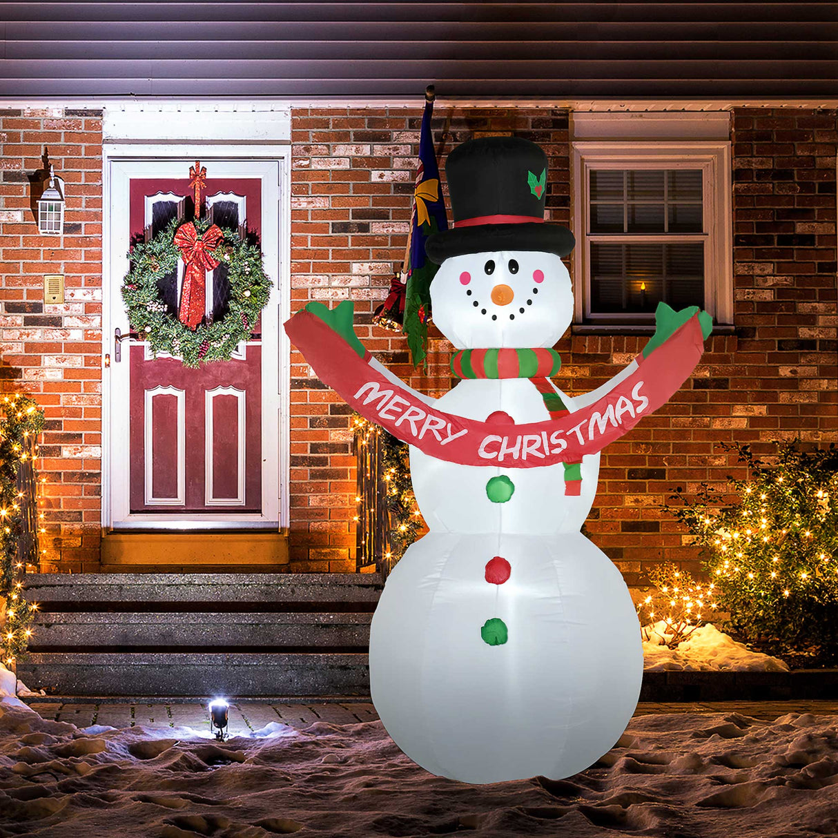 easycomfort easycomfort pupazzo di neve gonfiabile gigante alto 243cm con luci a led decorazione da esterno o giardino