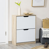 easycomfort easycomfort scarpiera salvaspazio slim a 2 cassetti per 8 paia di scarpe 62 5x26x81 cm legno e bianco