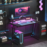 easycomfort easycomfort scrivania gaming con luci led e supporto per monitor in truciolato e acciaio 100x60x88 5 cm nero