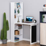 easycomfort easycomfort scrivania pc pieghevole con libreria a 9 ripiani in legno e metallo 98x51x153 cm bianco ean 8054111849425