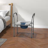 easycomfort easycomfort sedia comoda wc per anziani e disabili 4 in 1 regolabile in altezza con braccioli imbottiti grigio