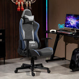 easycomfort easycomfort sedia da gaming reclinabile a 150 con funzione dondolo in tessuto effetto lino 66x53x128 138 cm grigio