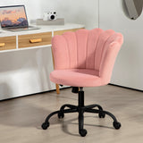 easycomfort easycomfort sedia da ufficio con schienale a petalo senza braccioli con altezza regolabile rivestimento in velluto rosa