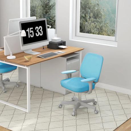 easycomfort easycomfort sedia da ufficio ergonomica e reclinabile ad altezza regolabile con 5 rotelle 55x48x82 5 94 5 cm azzurra