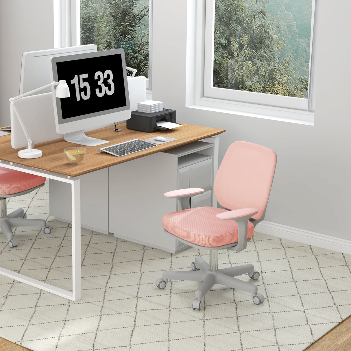 easycomfort easycomfort sedia da ufficio ergonomica e reclinabile ad altezza regolabile con 5 rotelle 55x48x82 5 94 5 cm rosa