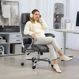 easycomfort easycomfort sedia da ufficio massaggiante a 6 punti e inclinabile in pelle pu e acciaio 66x72x113 121 cm grigio carbone