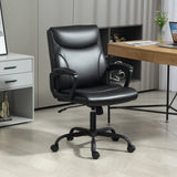 easycomfort easycomfort sedia da ufficio reclinabile ad altezza regolabile in finta pelle e acciaio 60x68x95 5 105 cm nero