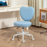 easycomfort easycomfort sedia per scrivania a cuore con 5 rotelle e altezza regolabile in tessuto 40x50x79 89cm azzurro
