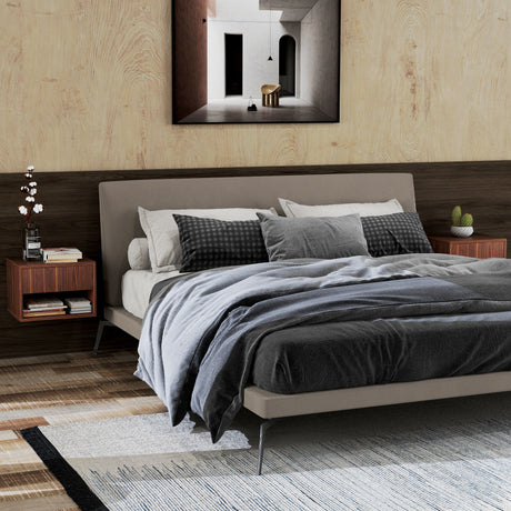 easycomfort easycomfort set 2 comodini sospesi con cassetto e ripiano inferiore aperto in legno 40x34x29 cm marrone