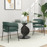 easycomfort easycomfort set 2 sedie per cucina imbottite in tessuto effetto velluto e acciaio 57x53x73 cm verde