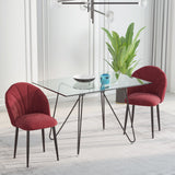 easycomfort easycomfort set 2 sedie sala da pranzo imbottite con design nordico ed ergonomico sedie da cucina e soggiorno in metallo e velluto rosso scuro 52x54x79 cm ean 8055776911472