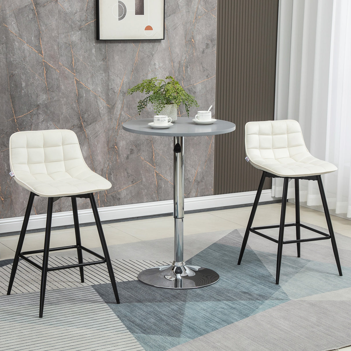 immagine-2-easycomfort-easycomfort-set-2-sgabelli-da-bar-con-schienale-e-poggiapiedi-in-stile-nordico-in-metallo-e-velluto-color-crema-45x47x84-cm