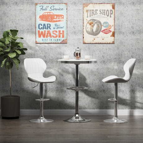 easycomfort easycomfort set 2 sgabelli da bar ergonomici ad altezza regolabile con poggiapiedi 47x51 5x92 114 cm bianco