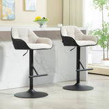 easycomfort easycomfort set 2 sgabelli imbottiti ad altezza regolabile con schienale e braccioli 52 5x53x86 5 108 cm nero grigio chiaro