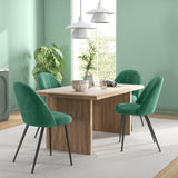 easycomfort easycomfort set 4 sedie moderne imbottite con schienale ricurvo in tessuto effetto velluto e acciaio 50x52x83 cm verde