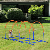 easycomfort easycomfort set agility dog con 4 archi componibili e borsa da trasporto in pe e abs 88x64x95 cm blu e arancione
