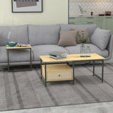immagine-2-easycomfort-easycomfort-set-da-2-pezzi-con-tavolino-da-caffe-e-tavolino-laterale-a-c-in-acciaio-e-truciolato-color-legno