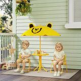 easycomfort easycomfort set da giardino per bambini 2 5 anni con tavolino rotondo 2 sedie pieghevoli e un ombrellone giallo