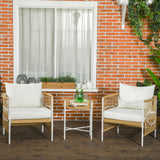 easycomfort easycomfort set da giardino stile boho in rattan con 2 sedie con cuscini e tavolino rotondo giallo