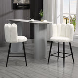 easycomfort easycomfort sgabelli da cucina set 2 pz in poliestere acciaio e gommapiuma con poggiapiedi regolabile 52x53x93 cm