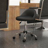 easycomfort easycomfort sgabello con ruote seduta girevole altezza regolabile e rivestimento in finta pelle pu nero