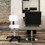 easycomfort easycomfort sgabello girevole con schienale altezza regolabile e 5 ruote in pelle pu bianca per casa o negozio ean 8054111844390