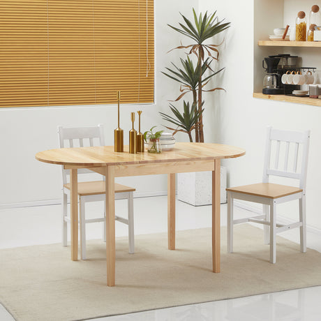 easycomfort easycomfort tavolo allungabile a ribalta per 4 6 persone in legno di pino 140x70x75 cm color legno