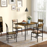 easycomfort easycomfort tavolo da pranzo a ribalta stile industriale per 2 4 persone in legno e metallo 120x79x79 cm marrone rustico