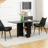 easycomfort easycomfort tavolo pieghevole in legno per 4 6 persone con ruote 75x140x74cm nero