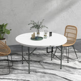 easycomfort easycomfort tavolo pieghevole per giardino e campeggio in acciaio e hdpe 122x73 cm grigio e bianco