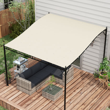 easycomfort easycomfort telo copertura per gazebo pergola 3x3 m in poliestere con 16 fori di drenaggio 297x297 cm beige