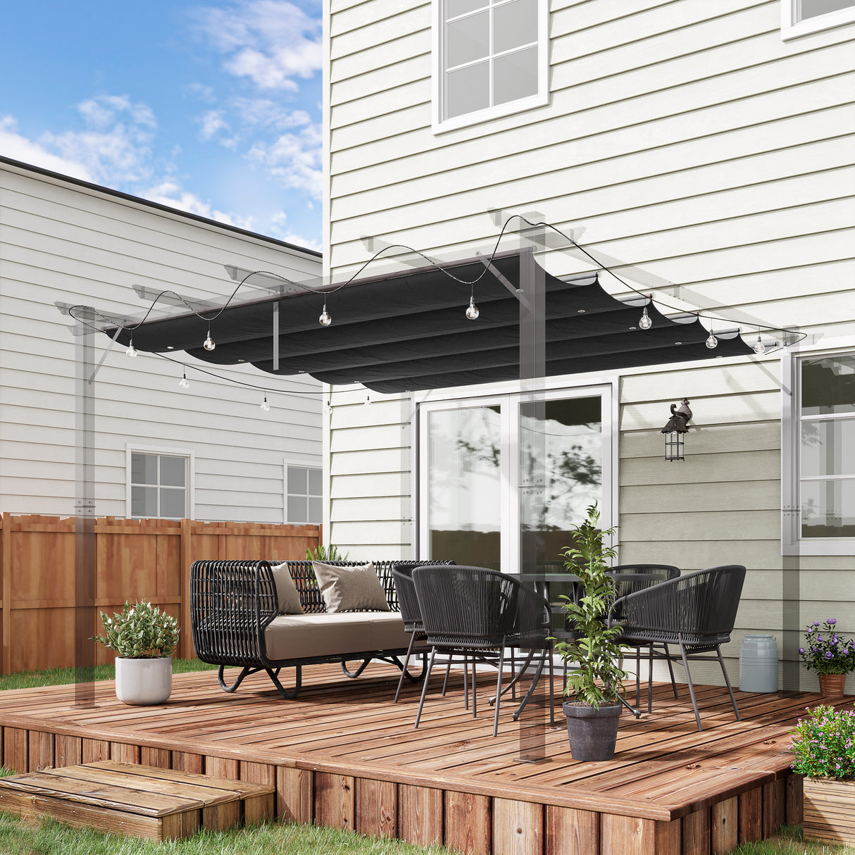 easycomfort easycomfort tettuccio di ricambio per gazebo da giardino 3x3 m con 10 fori copertura in poliestere grigio